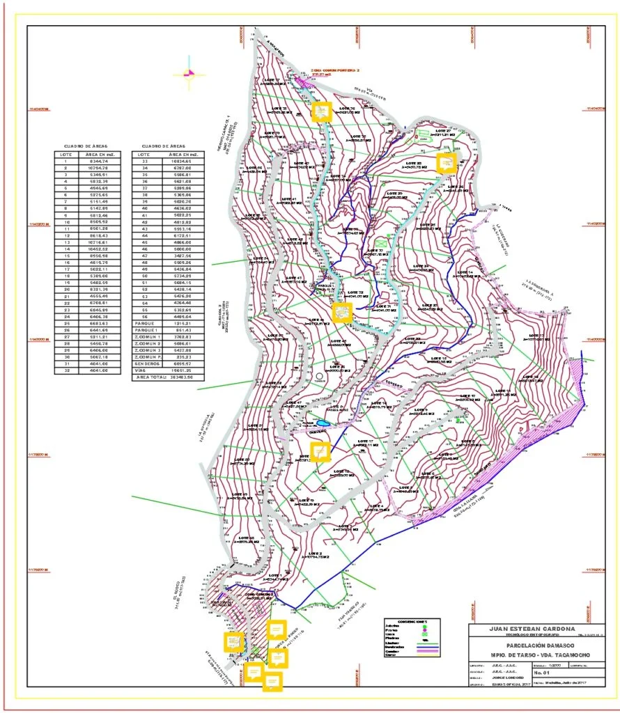 Mapa topografico Lotes Tarso